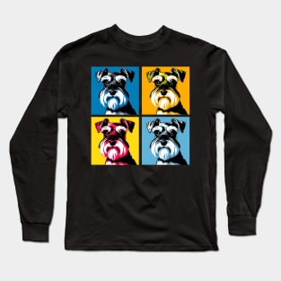 Miniature Schnauzer Pop Art - Dog Lover Gifts Long Sleeve T-Shirt